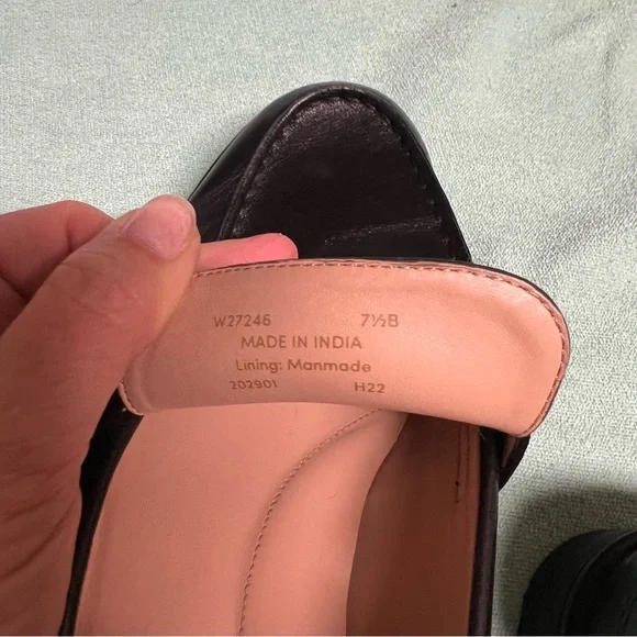 Cole Haan Stassi slip on Black Leather Loafers chunky chain hardware comfort - Picture 7 of 14